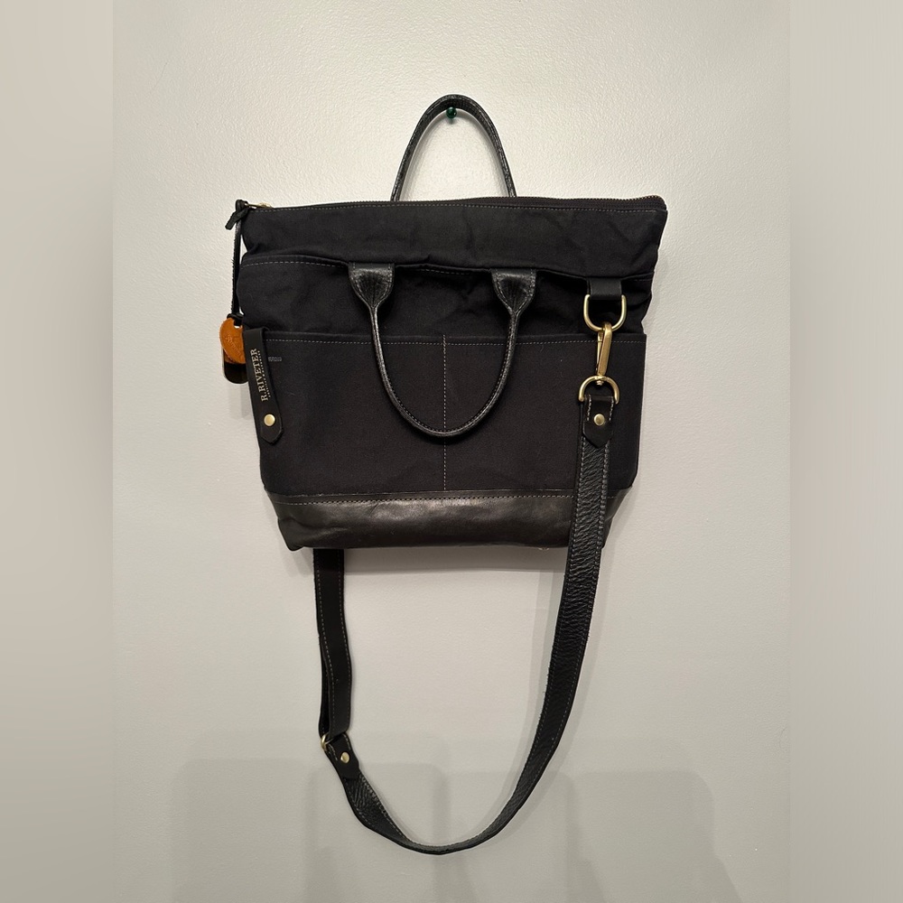 R. Riveter Otto Canvas and Leather Handbag Purse Shoulder bag